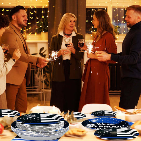 96 Pcs Police Party Plates and Napkins - Grencian