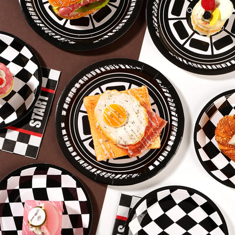 96 Pcs Race Car Party Plates and Napkins - Grencian
