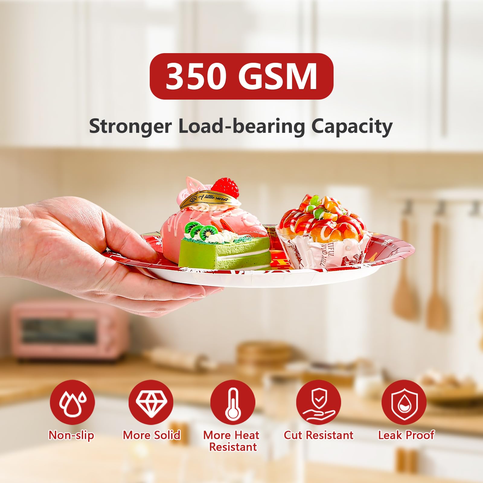 96 Pcs Red Jesus's Birthday Party Plates and Napkins - Grencian