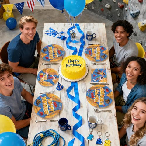 96 Pcs Rock Climbing Birthday Party Plates and Napkins - Grencian