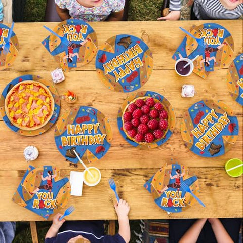 96 Pcs Rock Climbing Birthday Party Plates and Napkins - Grencian