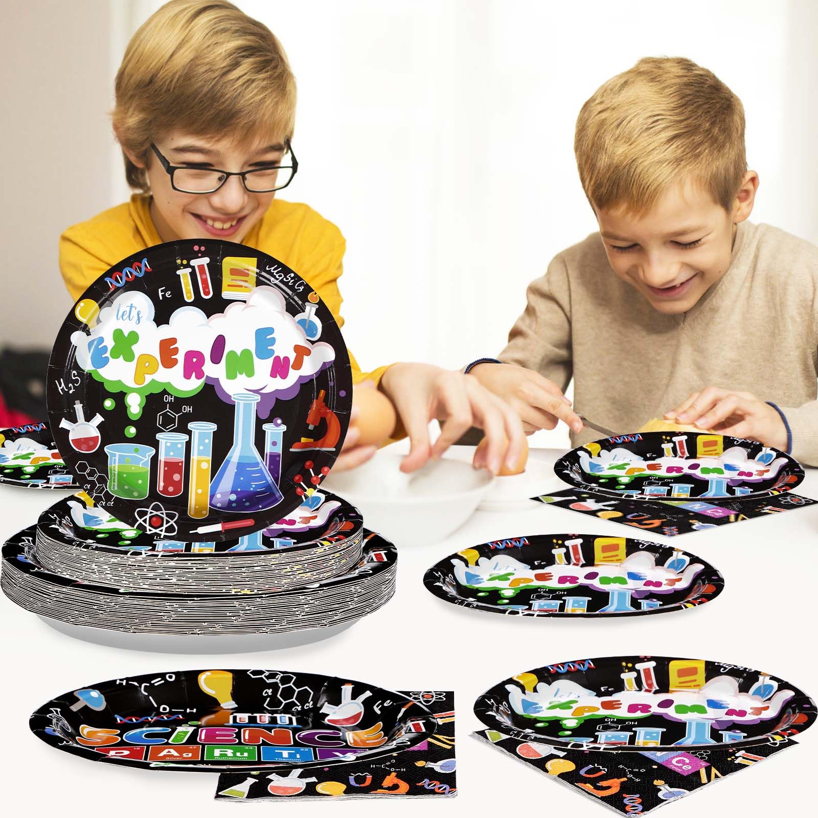 96 Pcs Science Party Plates and Napkins - Grencian