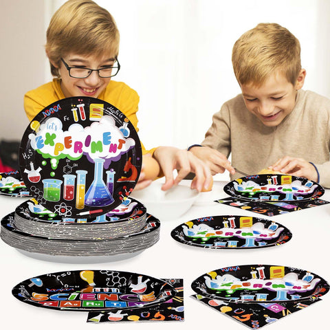 96 Pcs Science Party Plates and Napkins - Grencian
