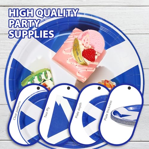 96 Pcs Scotland Flag Party Plates and Napkins - Grencian