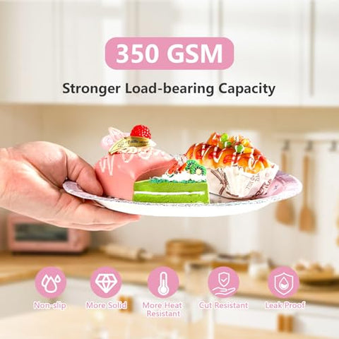 96 Pcs Silver Pink 10th Birthday Party Plates and Napkins - Grencian