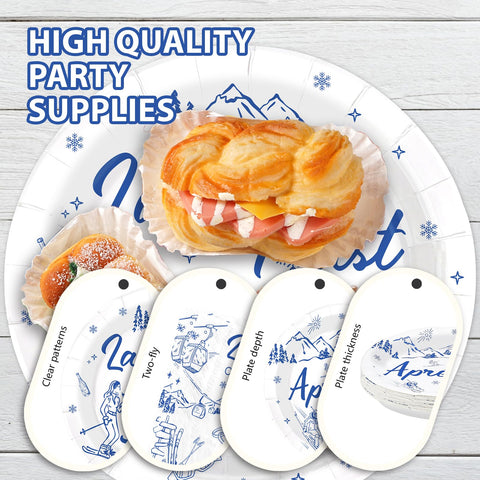 96 Pcs Ski Bachelorette Party Plates and Napkins - Grencian