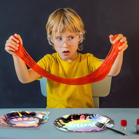 96 Pcs Slime Making Party Plates and Napkins - Grencian