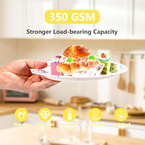 96 Pcs Sprinkle Baby Shower Party Plates and Napkins - Grencian