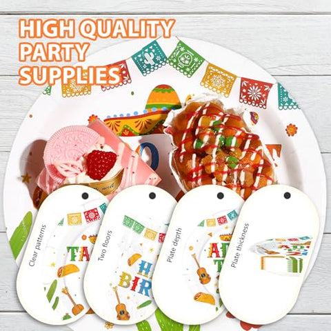 96 Pcs Taco 30th Birthday Party Plates and Napkins - Grencian