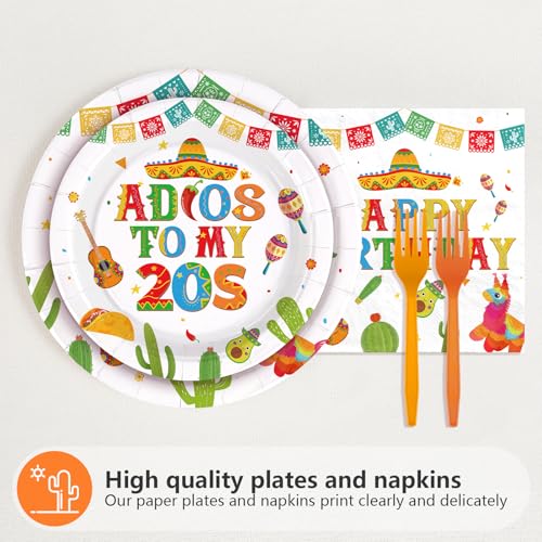 96 Pcs Taco 30th Birthday Party Plates and Napkins - Grencian