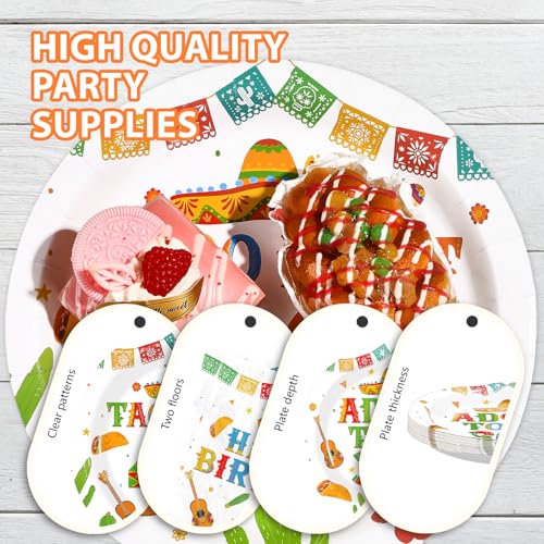 96 Pcs Taco 40th Birthday Party Plates and Napkins - Grencian