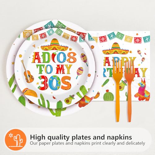 96 Pcs Taco 40th Birthday Party Plates and Napkins - Grencian