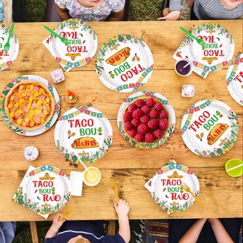96 Pcs Taco Twins Party Plates and Napkins - Grencian