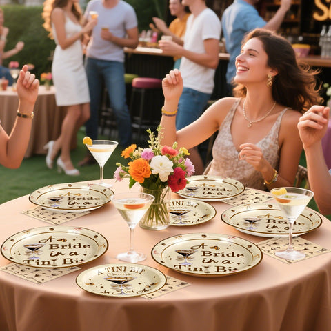 96 Pcs Tini Bit Bridal Shower Party Plates and Napkins - Grencian