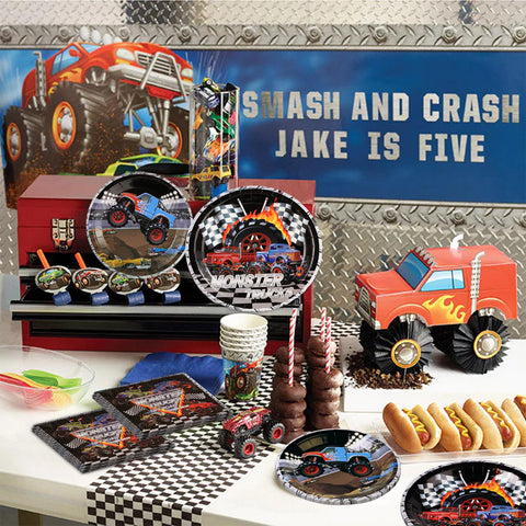 96 Pcs Truck Car Party Plates and Napkins - Grencian
