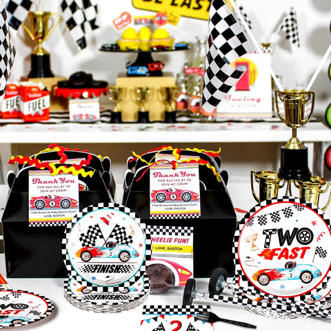 96 Pcs Two Fast Birthday Party Plates and Napkins - Grencian