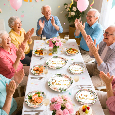 96 Pcs Wildflower Retirement Party Plates and Napkins - Grencian