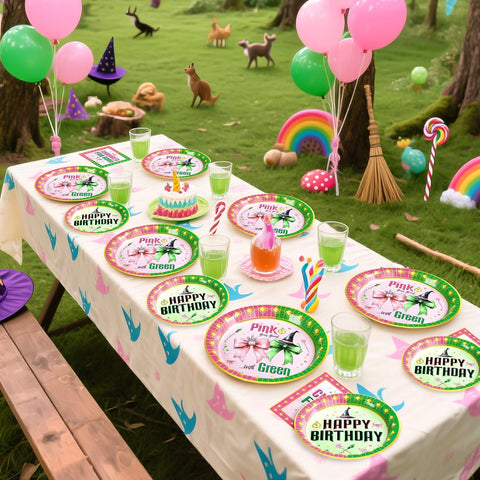 96 Pcs Witch 10th Birthday Party Plates and Napkins - Grencian
