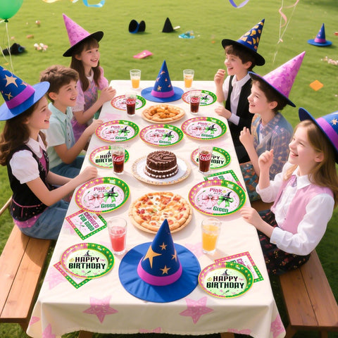 96 Pcs Witch 10th Birthday Party Plates and Napkins - Grencian