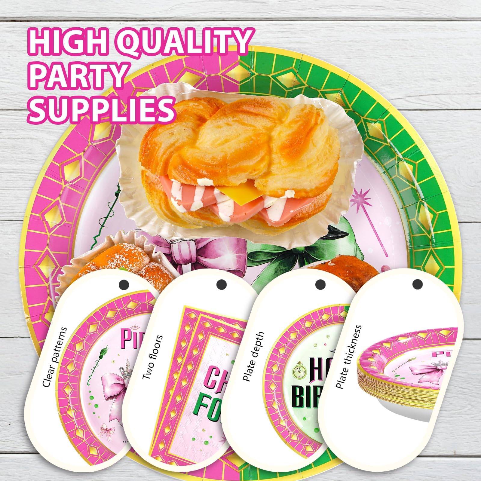 96 Pcs Witch 10th Birthday Party Plates and Napkins - Grencian