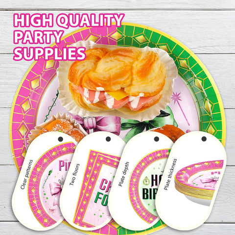 96 Pcs Witch Birthday Party Plates and Napkins - Grencian