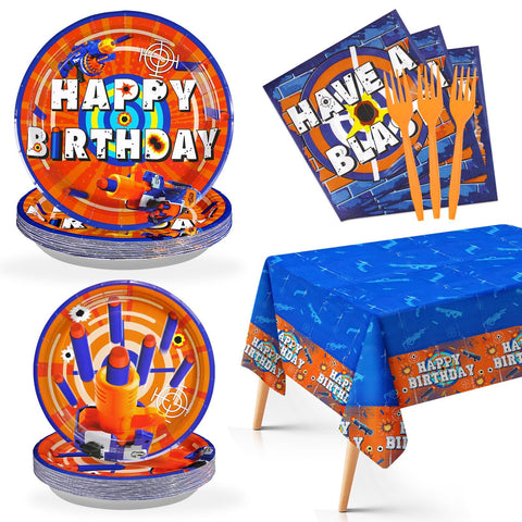 98 Pcs Dart War Party Plates Napkins Tablecloths - Grencian