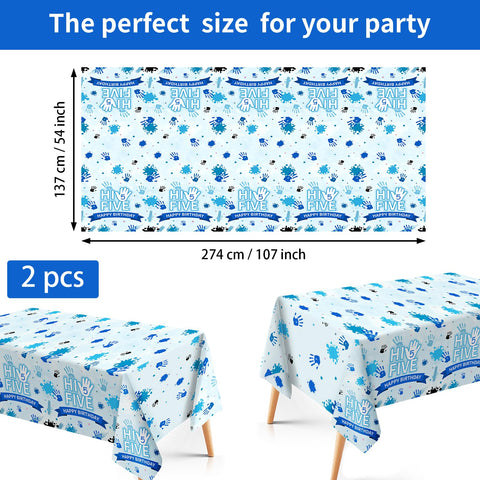 98 Pcs Hi Five Party Plates Napkins Tablecloths - Grencian
