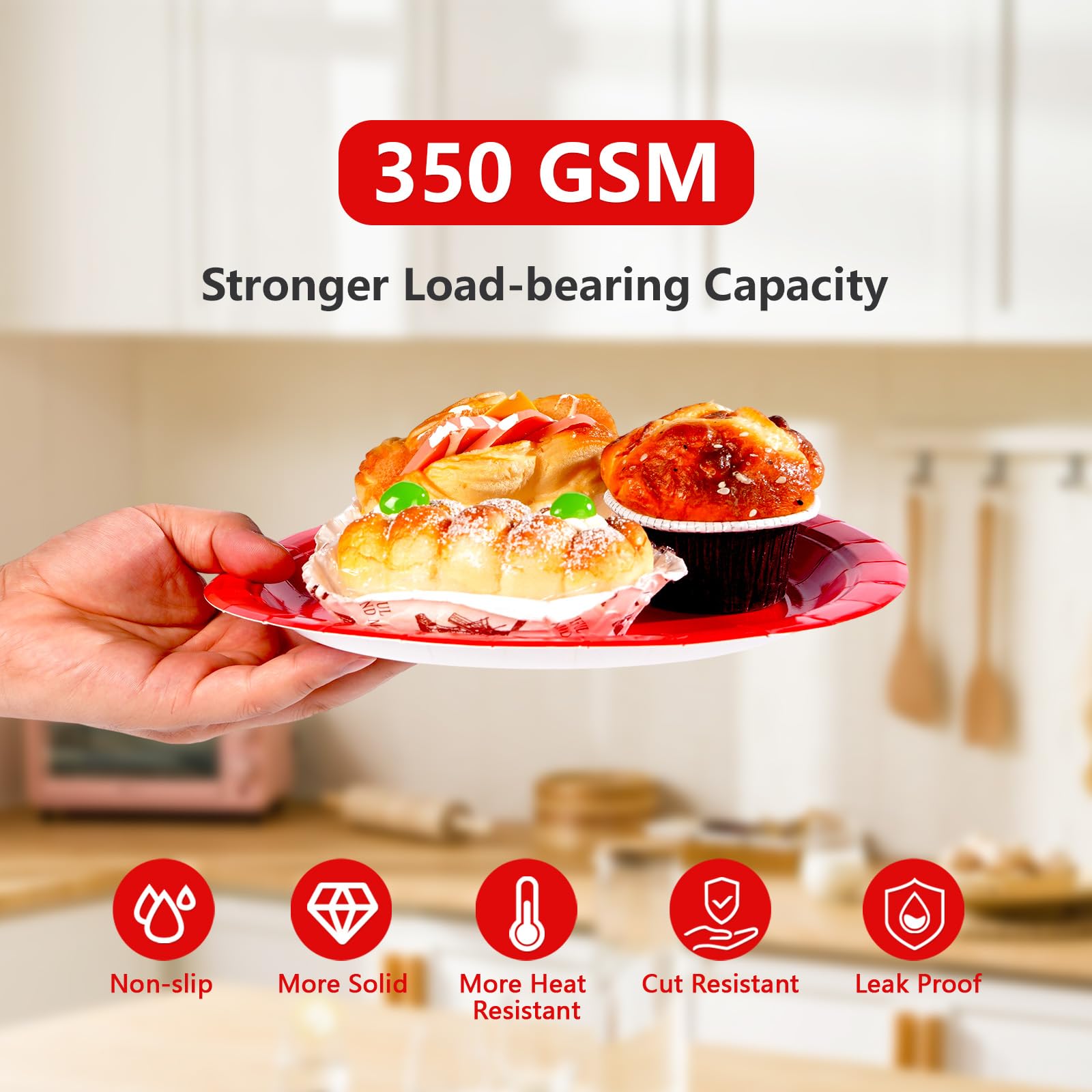 98 Pcs Red Black Party Plates Napkins Tablecloths - Grencian
