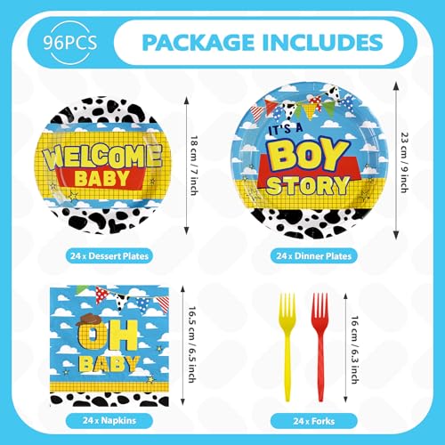 98 Pcs Toy Birthday Party Plates Napkins Tablecloths - Grencian