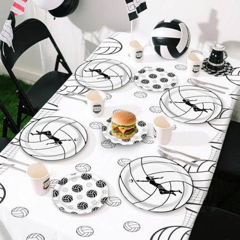 98 Pcs Volleyball Birthday Party Plates Napkins Tablecloths - Grencian
