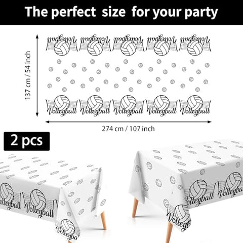 98 Pcs Volleyball Birthday Party Plates Napkins Tablecloths - Grencian