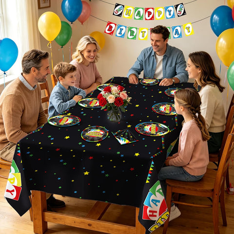 99Pcs Colorful Card Game Birthday Party Decorations Serves 24 - Grencian