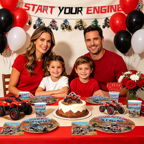 ATV Four Wheeler Birthday Party Supplies 169 Pcs Serves 24