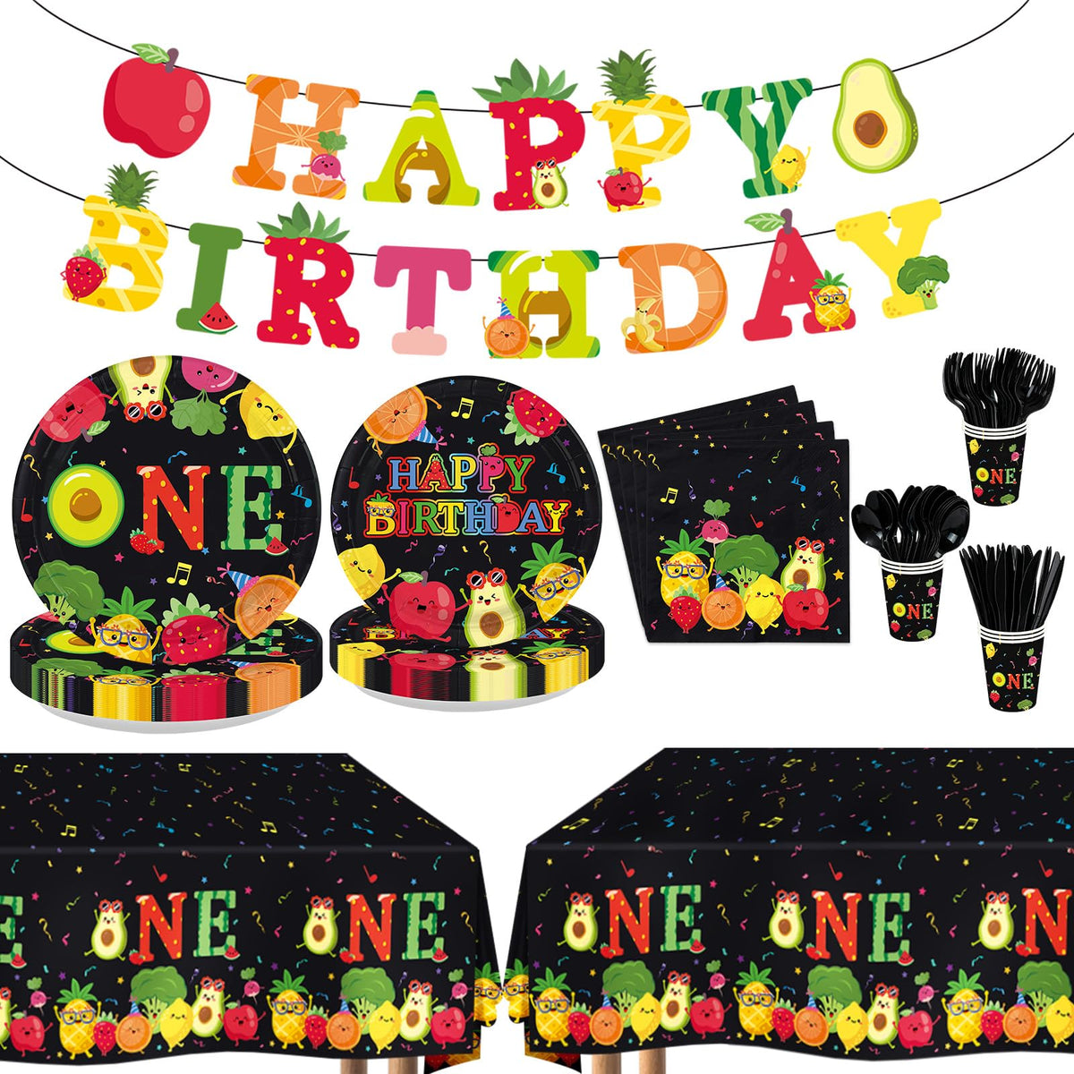 Dancing Fruit 1st Birthday Party Supplies 171 Pcs for Baby
