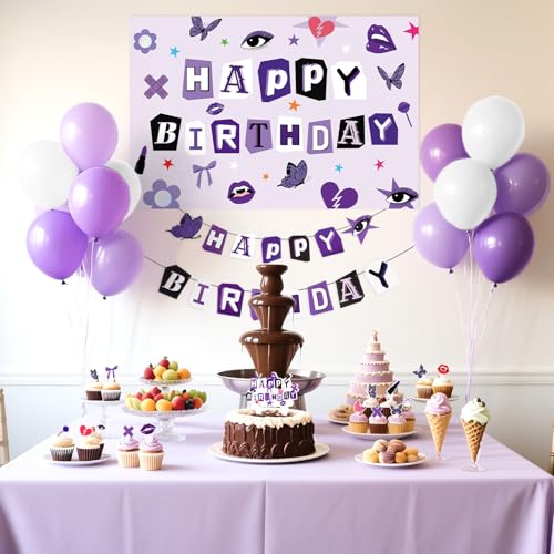 Purple Birthday Party Decorations for Music - Grencian