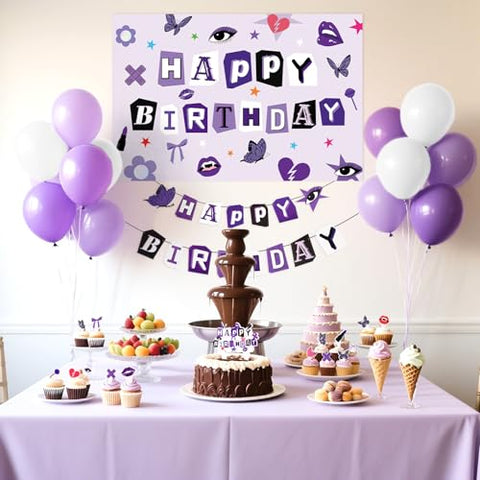 Purple Birthday Party Decorations for Music - Grencian