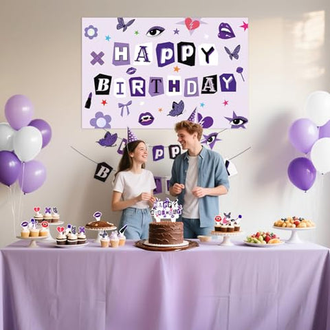 Purple Birthday Party Decorations for Music - Grencian