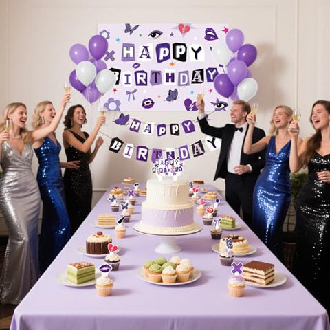 Purple Birthday Party Decorations for Music - Grencian