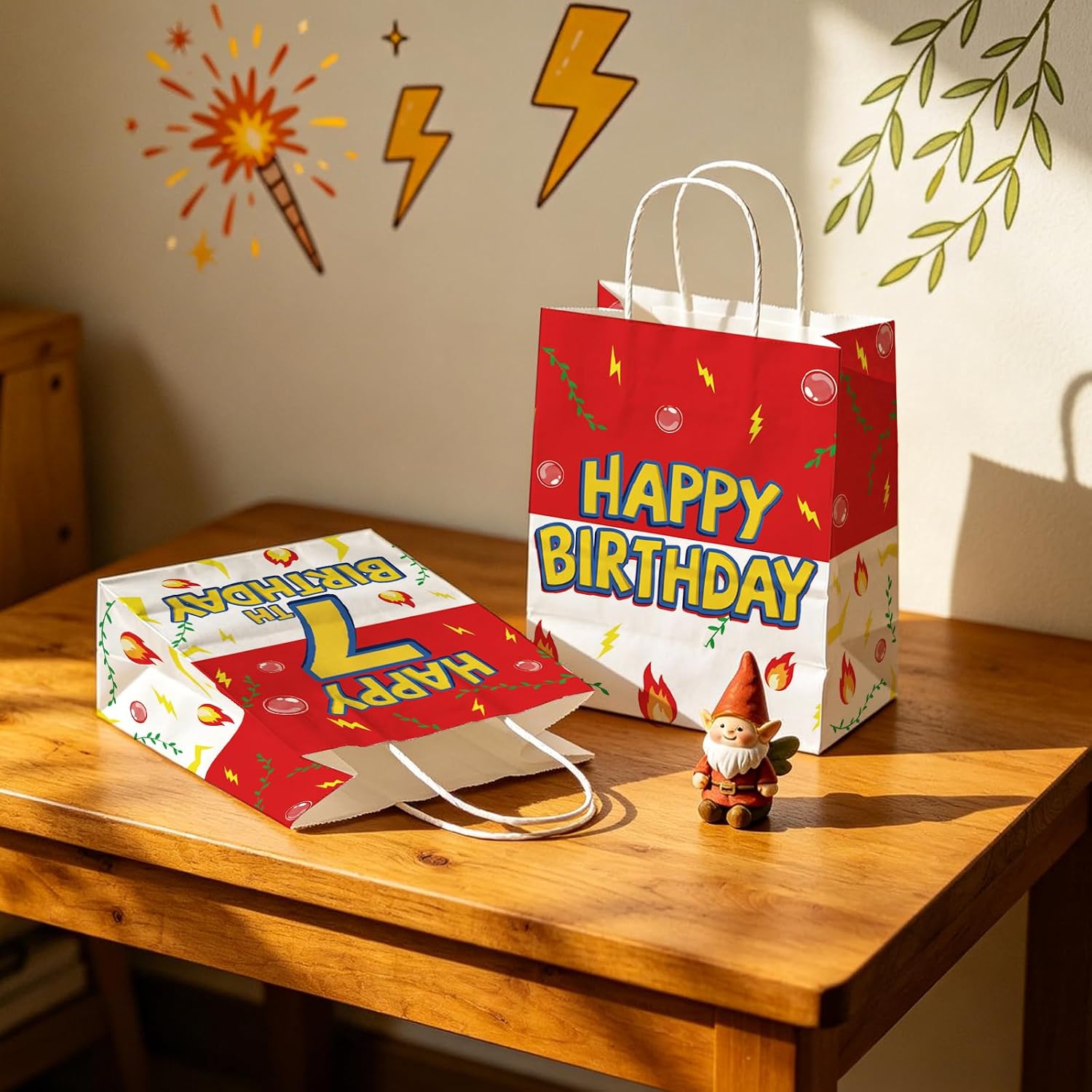 Animation party favor bags red yellow kids