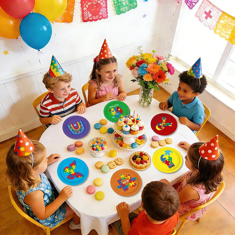Autism awareness plates - purple puzzle design