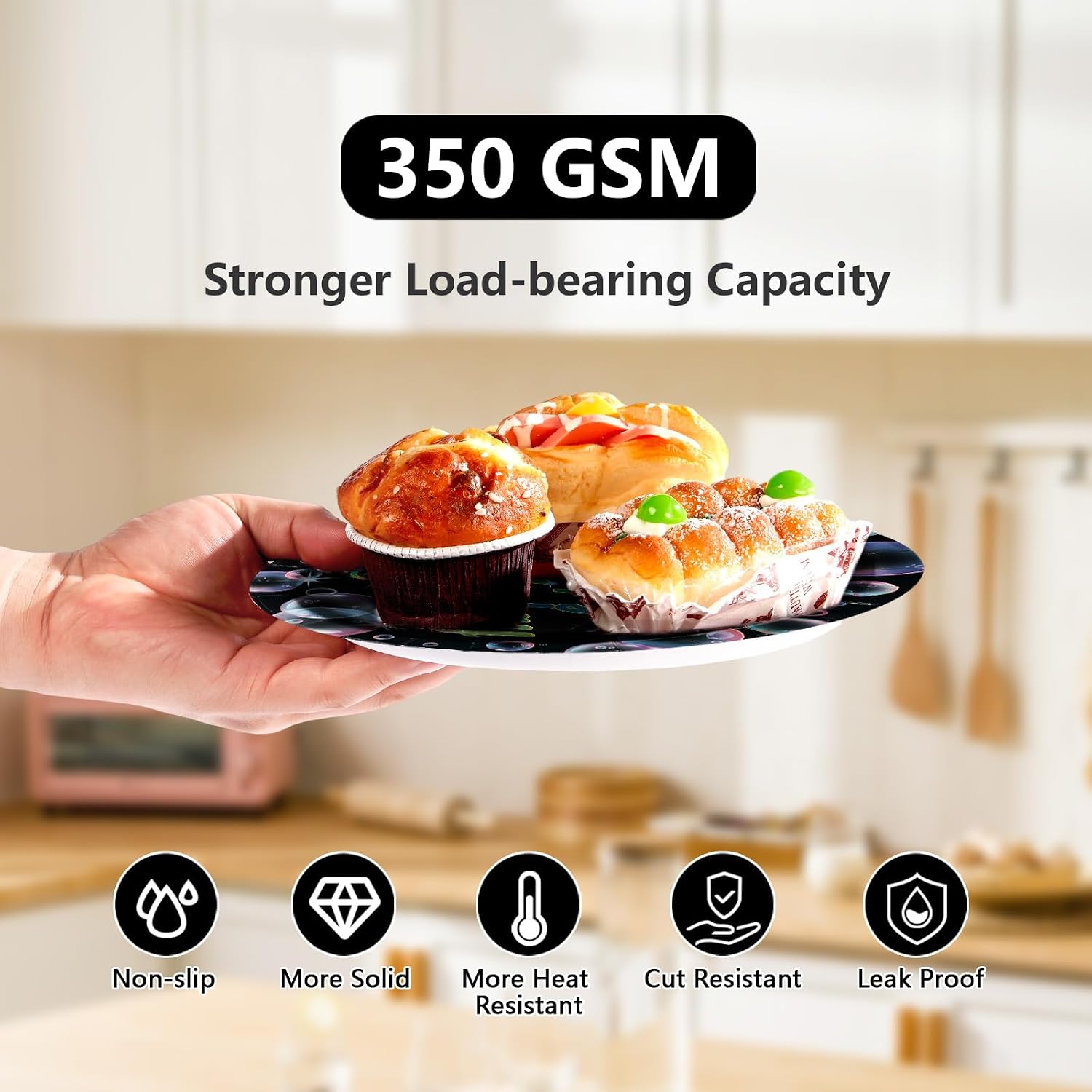 Black Bubble Birthday Plates & Napkins Set - 96 Pcs - image 4