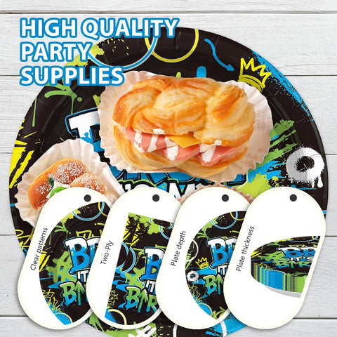 Bruh Birthday Party Plates & Napkins for Boys - 96 Pcs image 6