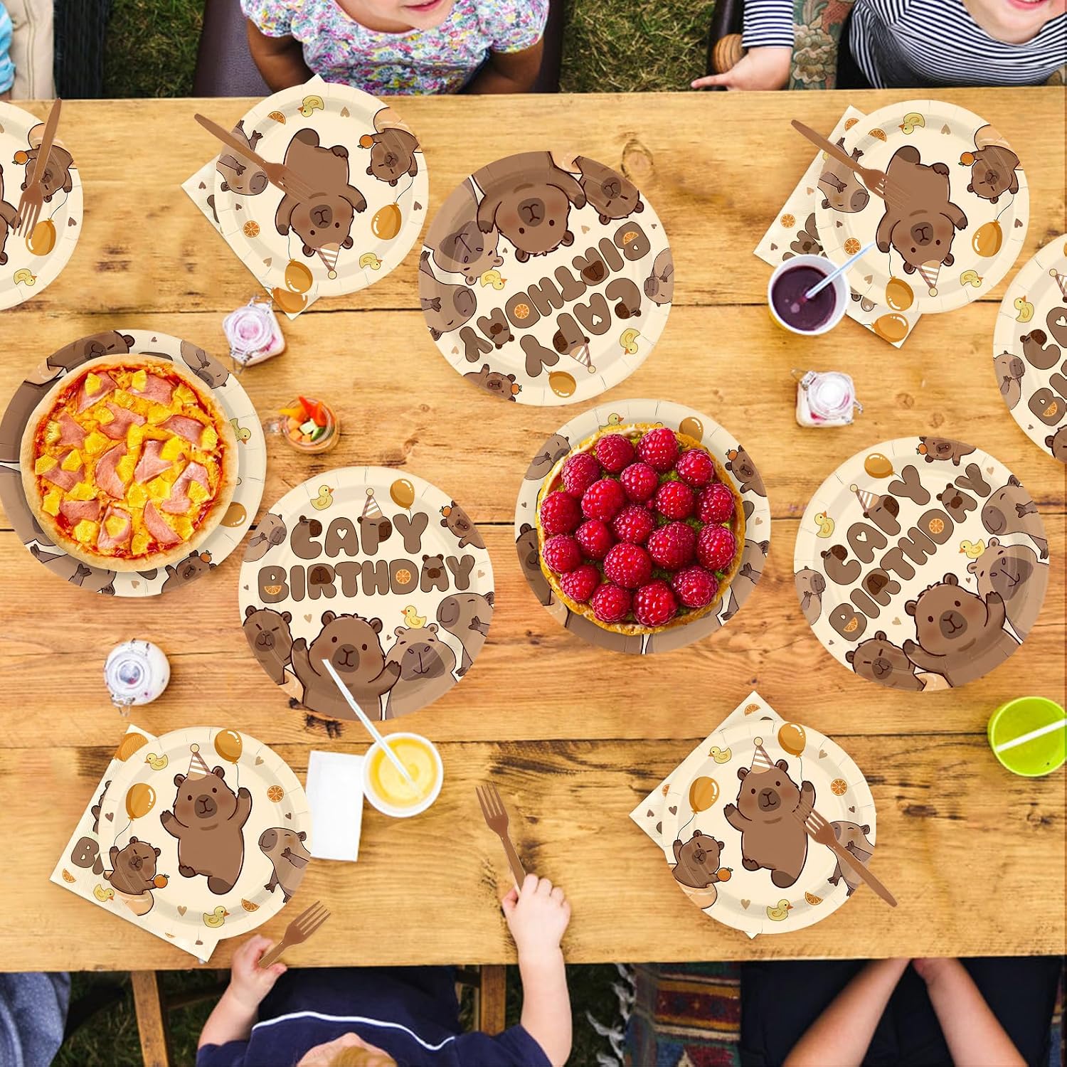 Capybara Happy Birthday Plates & Napkins Set - 96 Pcs image 8