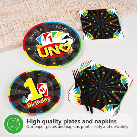 Card Game 1st Birthday Party Plates & Napkins - 96 Pcs image 3