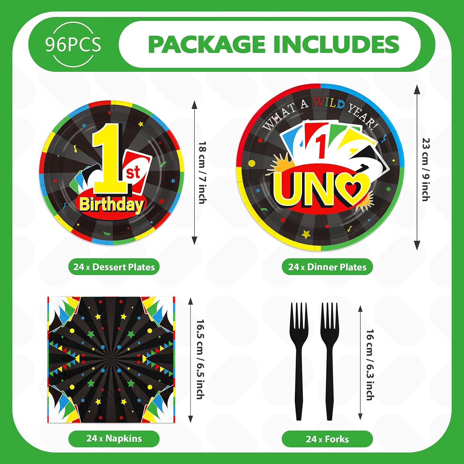 Card Game 1st Birthday Party Plates & Napkins - 96 Pcs image 5