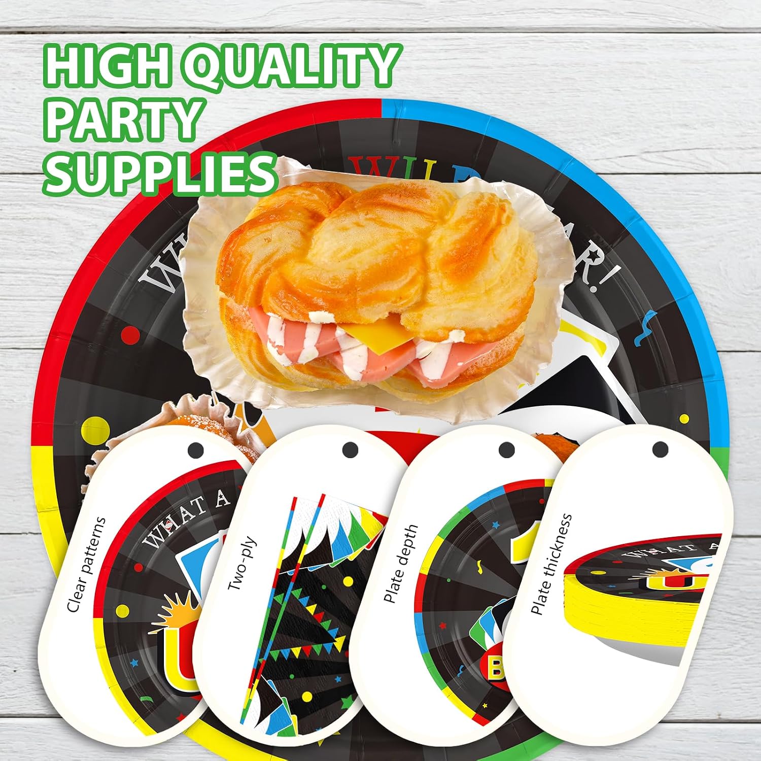 Card Game 1st Birthday Party Plates & Napkins - 96 Pcs image 6