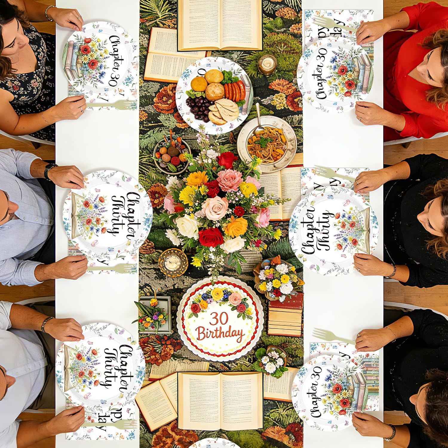 96Pcs Chapter 30th Birthday Party Plates and Napkins - Grencian