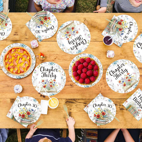 96Pcs Chapter 30th Birthday Party Plates and Napkins - Grencian