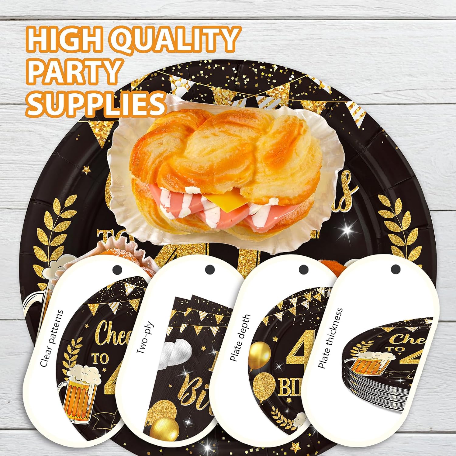 Cheers to 45th Birthday Plates & Napkins - 96 Pcs - view 6