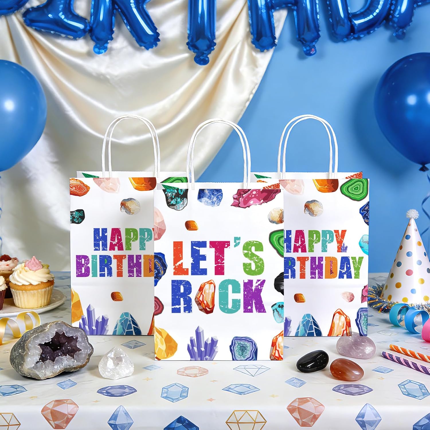 Crystal minerals party favor bags 16 pieces